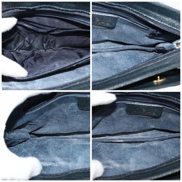 GUCCI GG Supreme Sherry Line Shoulder Bag PVC Navy Gold - Picture 13 of 14